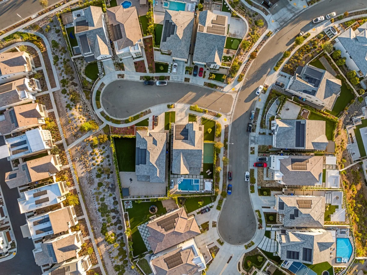 Aerial drone photography of a Southern California residential property