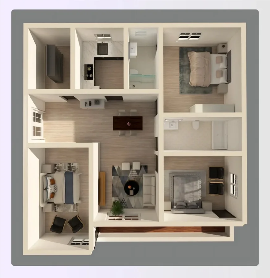 3D floor plan for a Los Angeles real estate listing